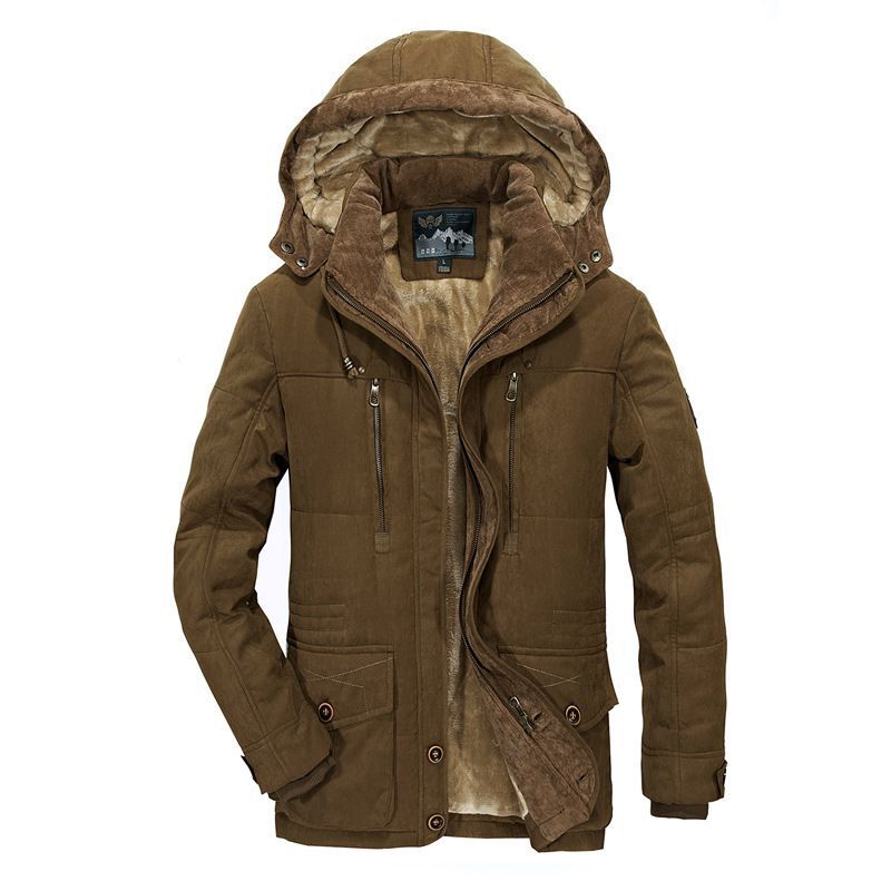 Herren Gefütterte Winterparka mit Kapuze und Teddyfutter Drune