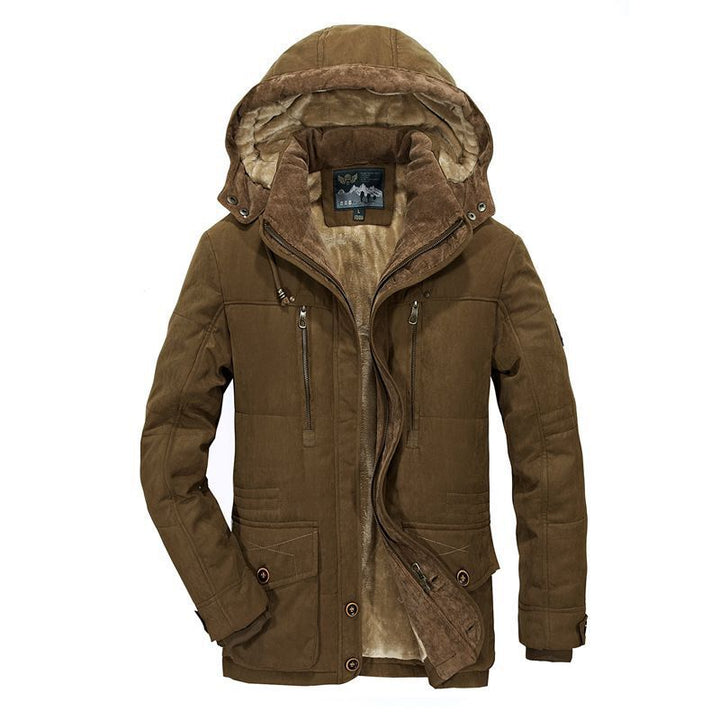 Herren Gefütterte Winterparka mit Kapuze und Teddyfutter Drune