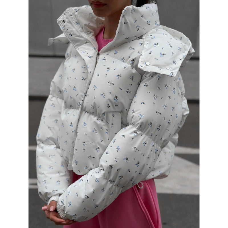 Damen gefütterte Blumensteppjacke im modernen Schnitt Drune
