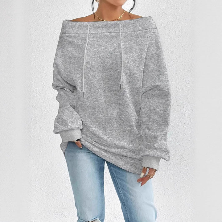 Damen Oversized Sweatshirt mit lässigem Off-Shoulder-Ausschnitt Drune