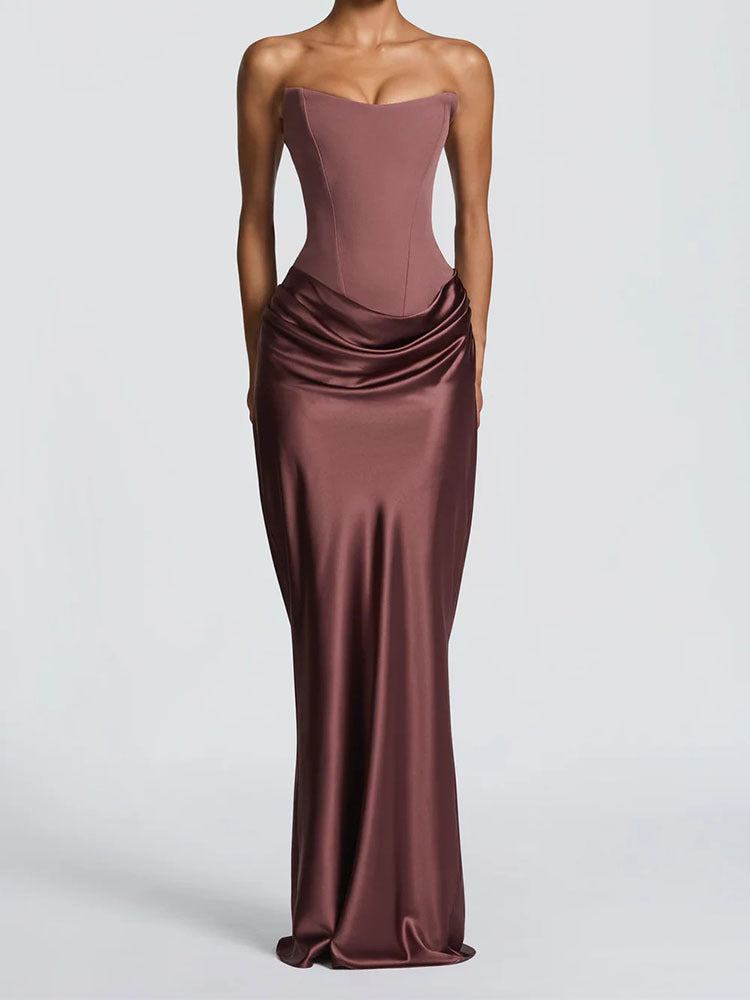 Damen Elegantes Wickelkleid mit figurbetontem Oberteil und schimmerndem Rock Drune