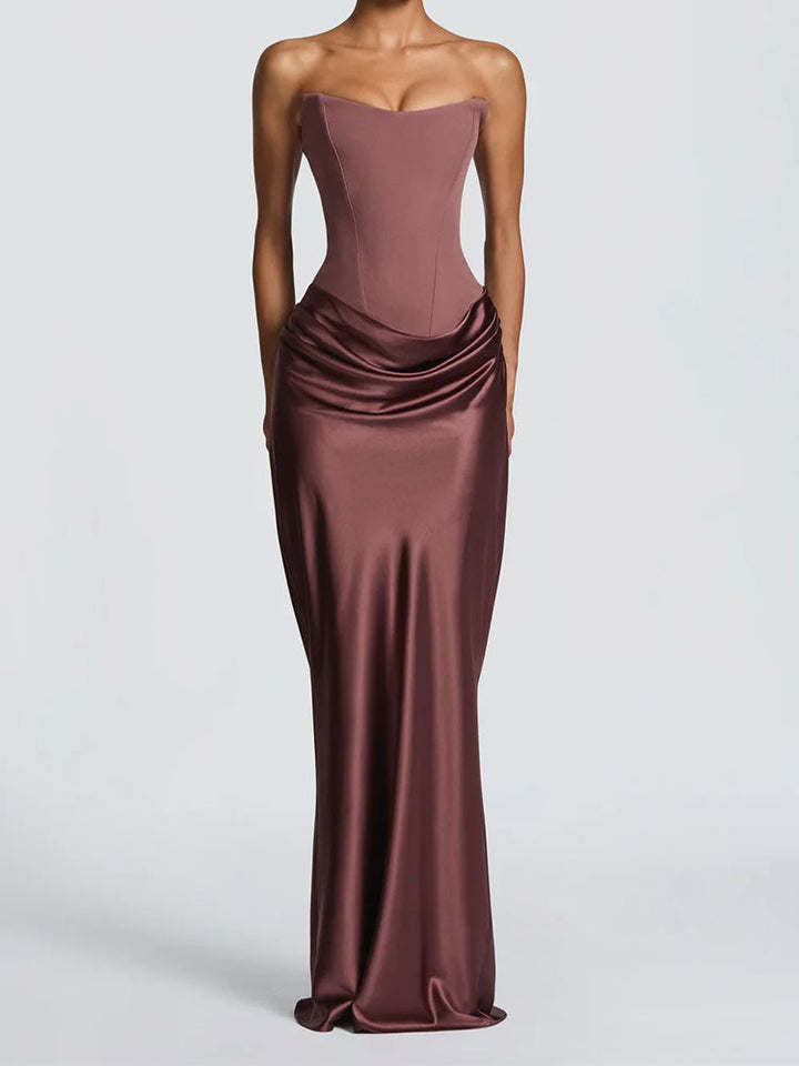 Damen Elegantes Wickelkleid mit figurbetontem Oberteil und schimmerndem Rock Drune