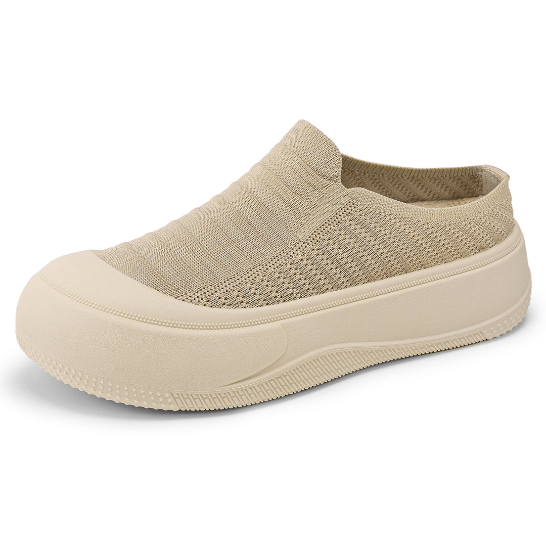 Damen nan gestrickter Slip-On Plateau-Sneaker mit nahtlosem Sockenschaft und robuster Profilsohle Drune