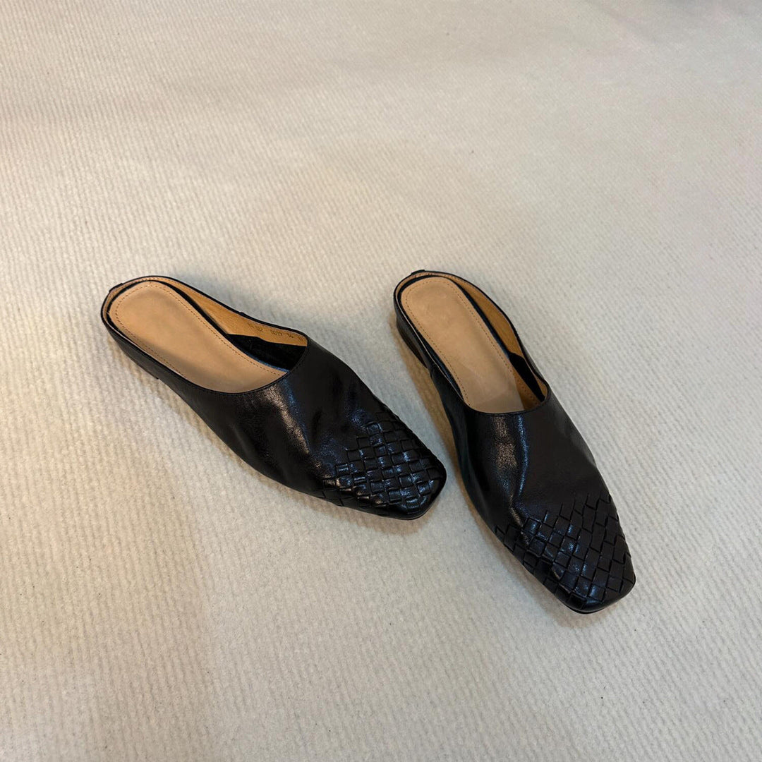 Damen Mules mit geflochtenem Design und bequemer Sohle Drune