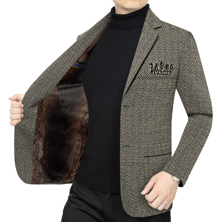 Herren Modernes Tweed-Sakko Slim Fit mit dezentem Emblem Drune