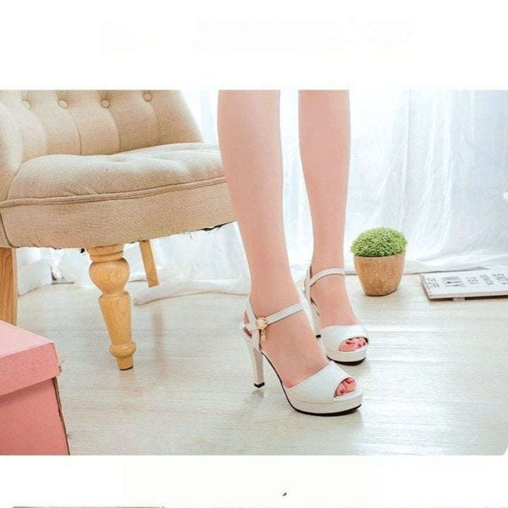 Damen Plateau-Sandalen mit eleganter Rollenschnalle Drune