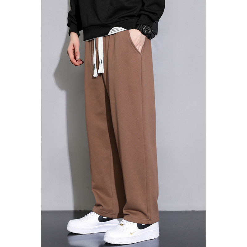 Herren Relaxed-Fit Jogginghose aus French-Terry mit weitem Bein und Tunnelzug Drune