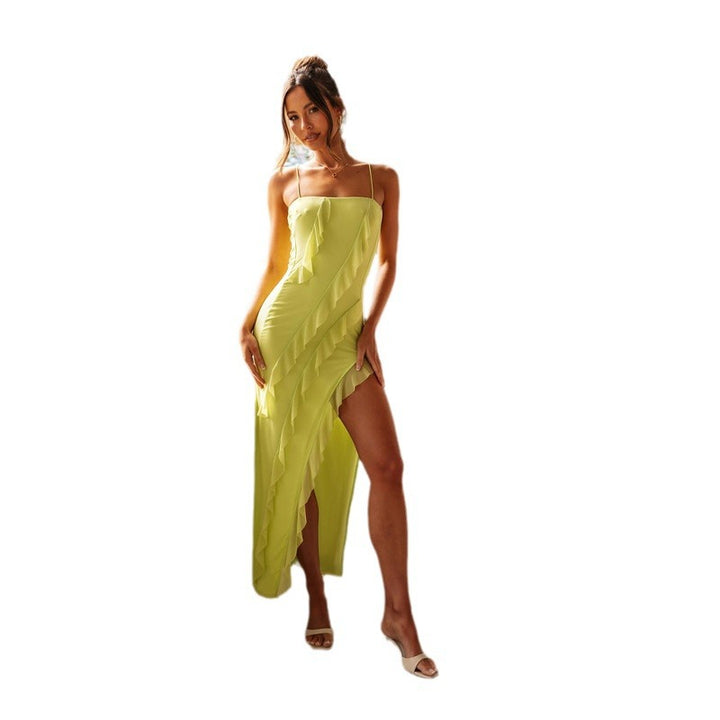 Damen Rüschensommerkleid mit seitlichem Schlitz Drune