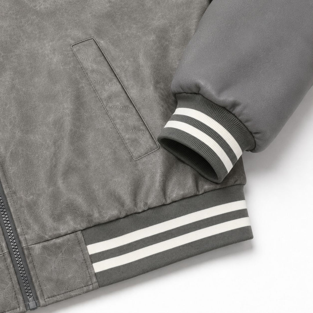 Herren Modische Bomberjacke mit Stickdetails Drune