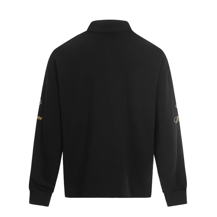 Unisex Rugby-Poloshirt mit Kentkragen, Logoprints und Oversize-Schnitt Drune