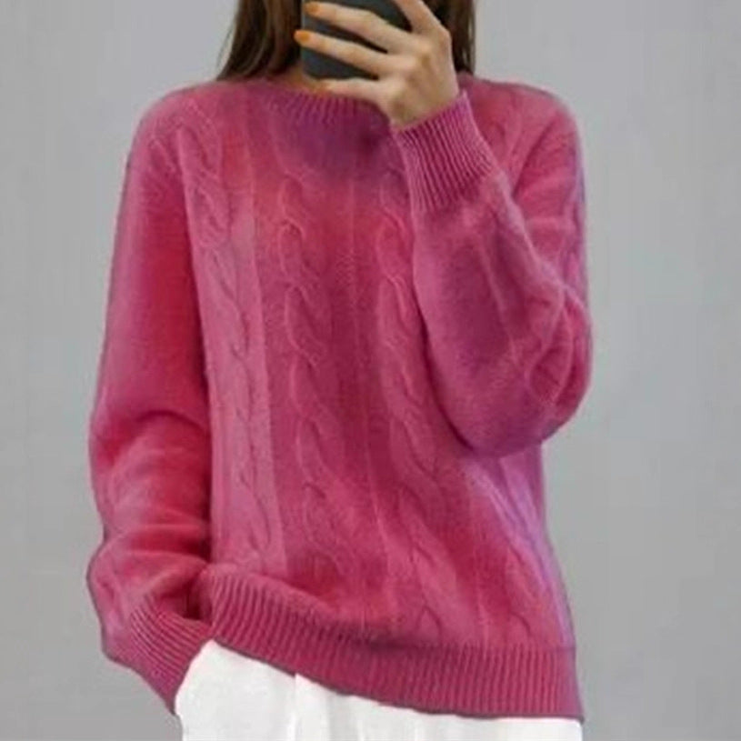 Damen Kuscheliger Zopfmuster-Feinstrickpullover mit legerer Passform Drune