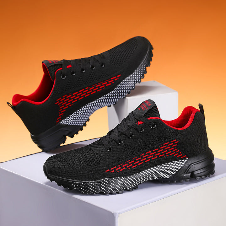 Herren nan leichter Strick-Trainingssneaker mit griffiger Offroad-Profilsohle gepolsterter Ferse und stoßdämpfender Leichtzwischensohle Drune