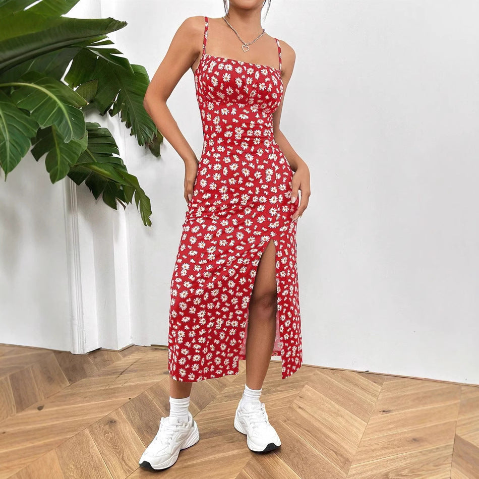 Damen figurbetontes Midikleid mit Raffung und Schlitz Drune
