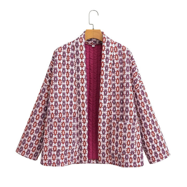 Damen Modische Steppjacke mit einzigartigem grafischem Muster Drune
