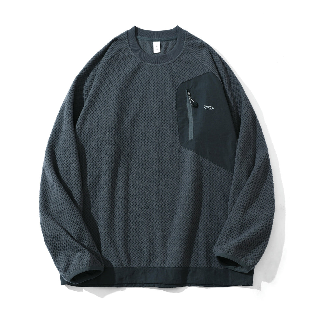 Unisex Strukturiertes Waffel‑Sweatshirt mit Brustzipptasche Drune