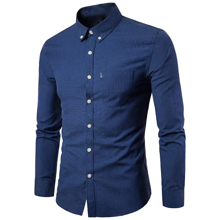 Herren nan tailliertes Oxford-Hemd mit Button-Down-Kragen und Brusttasche Drune