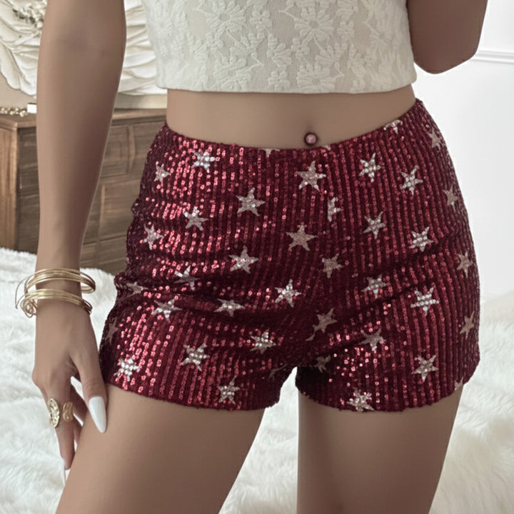 Damen Minirock mit funkelnden Pailletten und verspieltem Punktedesign Drune