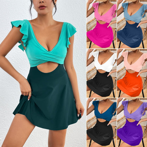 Damen Schwimmanzug mit voluminösen Rüschendetails Drune