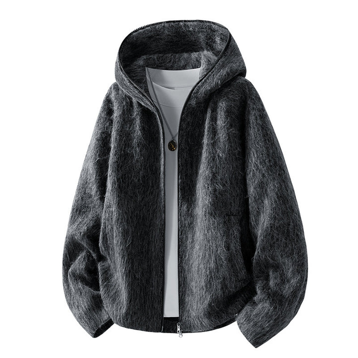 Herren Bequeme Fleecejacke mit Kapuze Drune