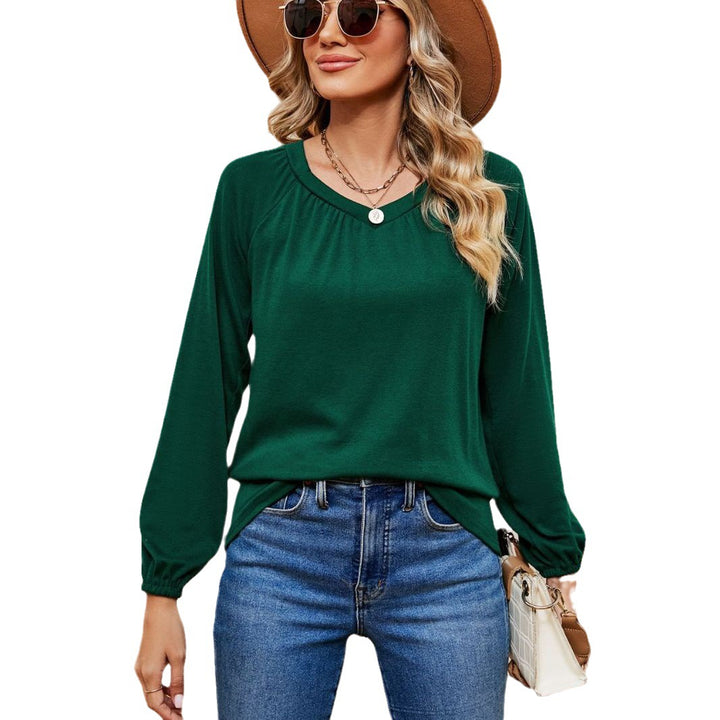 Damen lässiges Longsleeve Oberteil mit raffinierten Rüschendetails Drune