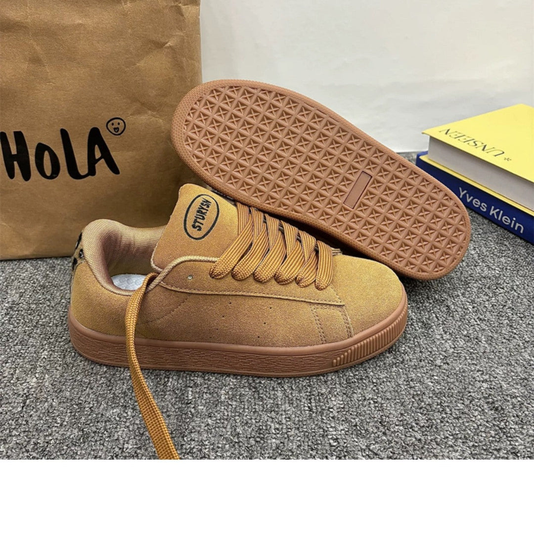 Damen modische Sneaker mit luxuriösem Veloursleder und komfortabler Dämpfung Drune