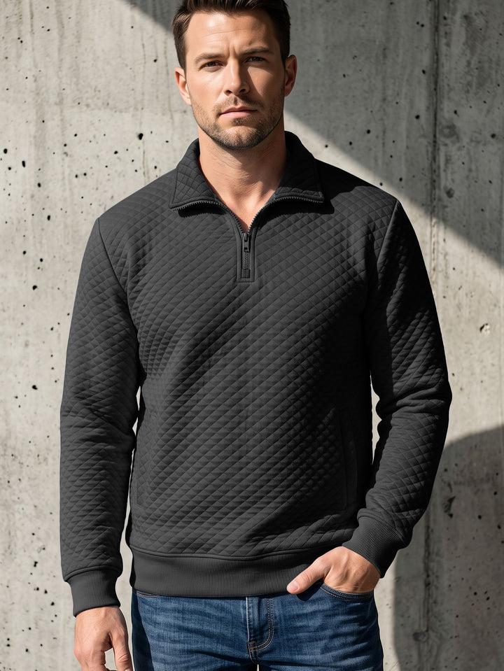 Herren Stepppullover mit Troyerkragen und Halbzip Drune