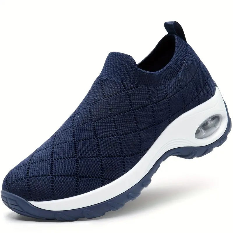 Damen Slip-On Strick-Sneaker mit Luftkissen und dämpfender Plateausohle Drune