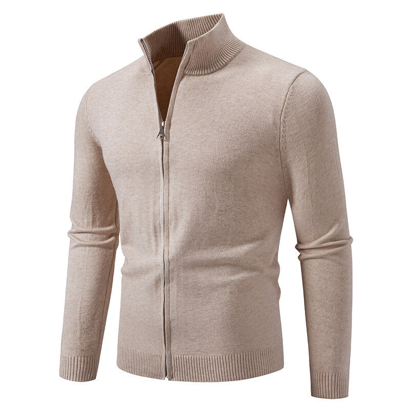 Herren Strickjacke mit modernem Stehkragen und funktionalem Reißverschluss Drune