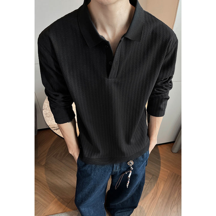 Herren Modischer Langarm-Pullover mit strukturiertem Design Drune