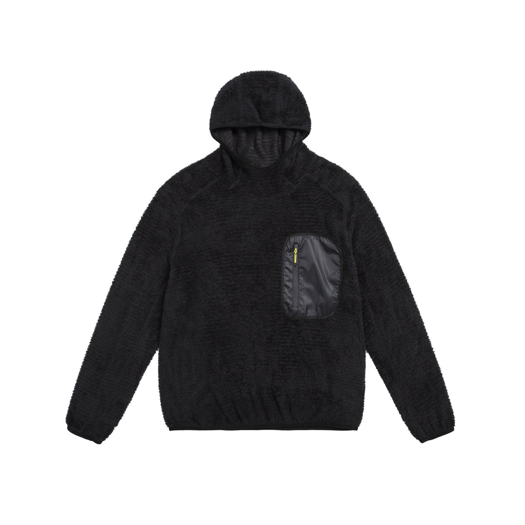Unisex kuscheliger Kapuzen-Fleecepullover mit Brust-Reißverschlusstasche und elastischem Saum Drune