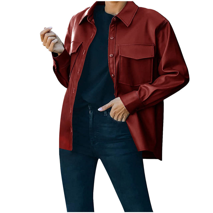 Damen elegante Blusenjacke mit Taschen und modernem Schnitt Drune