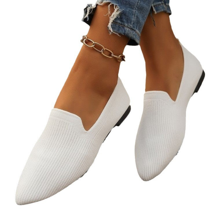 Damen Strick-Loafer mit spitzer Kappe und elastischem Einstieg Drune
