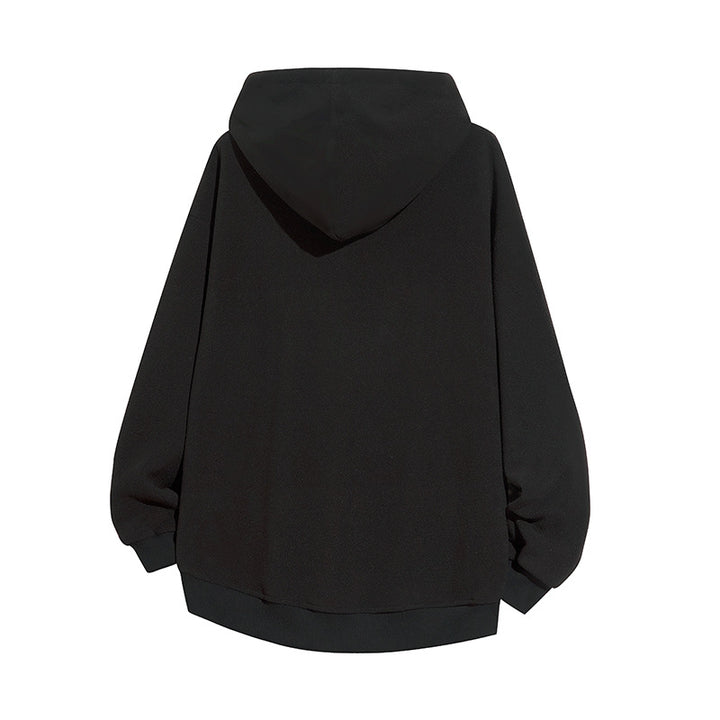 Herren Oversize-Kapuzenjacke mit kariert gefütterter Innenseite, Reißverschluss und Kängurutaschen Drune