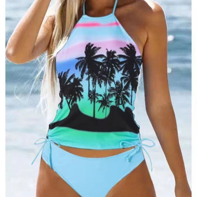 Damen Tankini mit floralem Muster und verstellbaren Trägern Drune