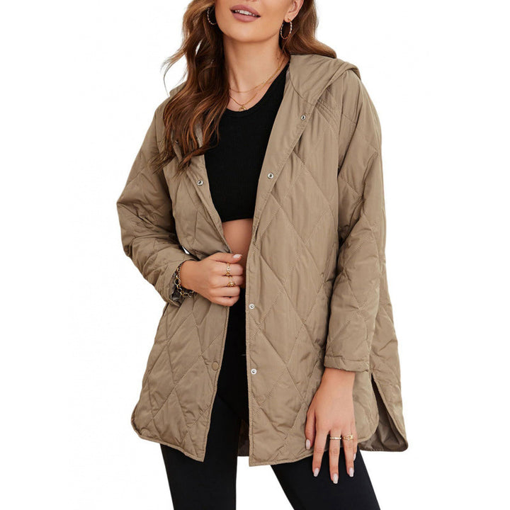 Damen warme Steppjacke mit Kapuze Drune