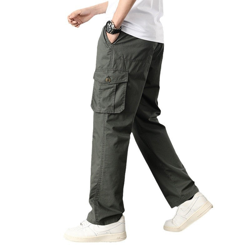 Herren Lässige Canvas-Cargohose mit großen Klappentaschen, Relaxed Fit & verstärkten Nähten Drune