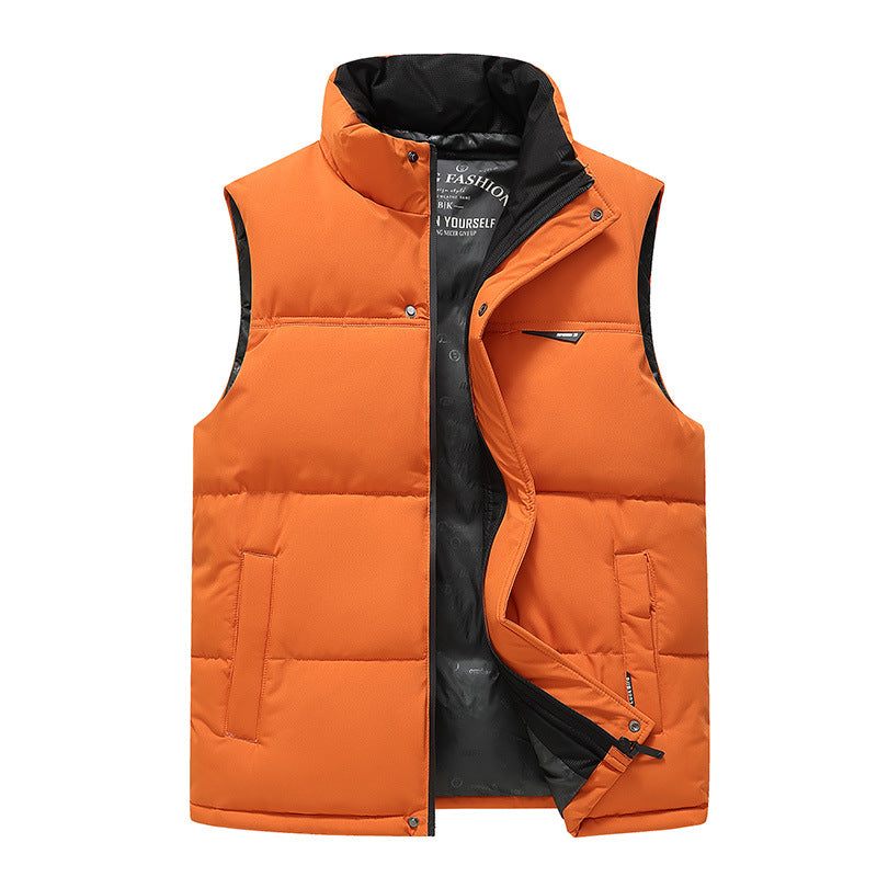 Herren Thermo-Pufferweste mit verstärktem Kragen, Zweifachverschluss & Futter mit Logo-Print Drune