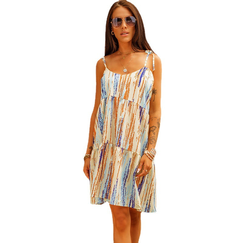 Damen Sommerliches Strandkleid mit variablen Trägern Drune