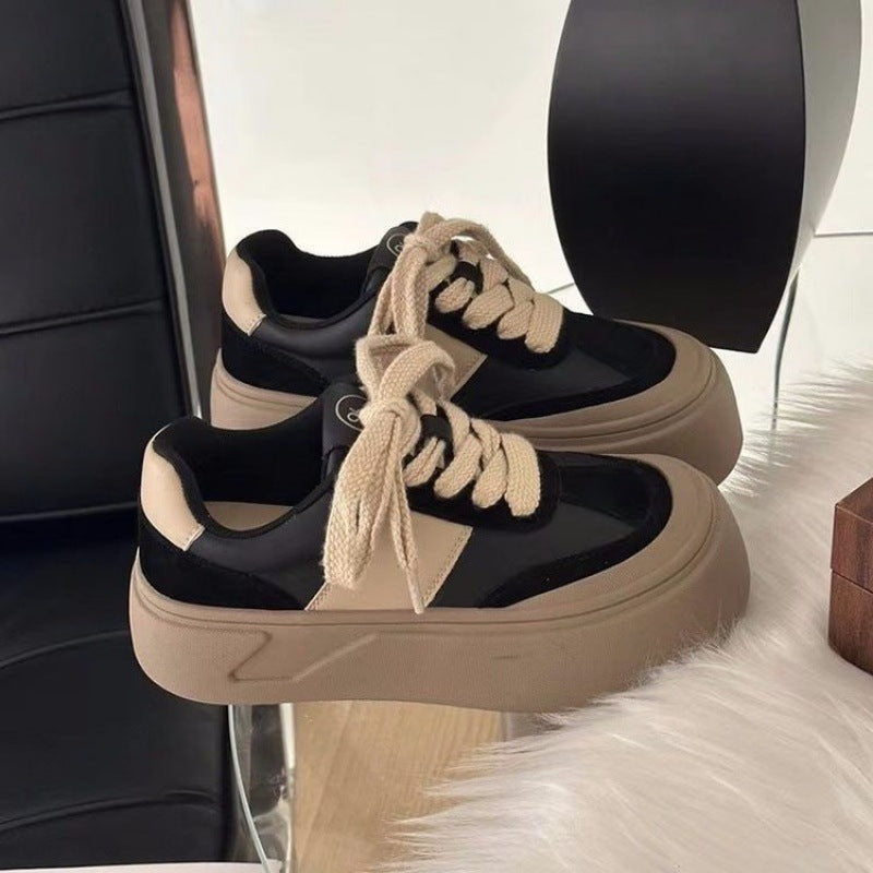 Damen Plateau Sneakers mit lässigem Retro-Design und weichem Obermaterial Drune