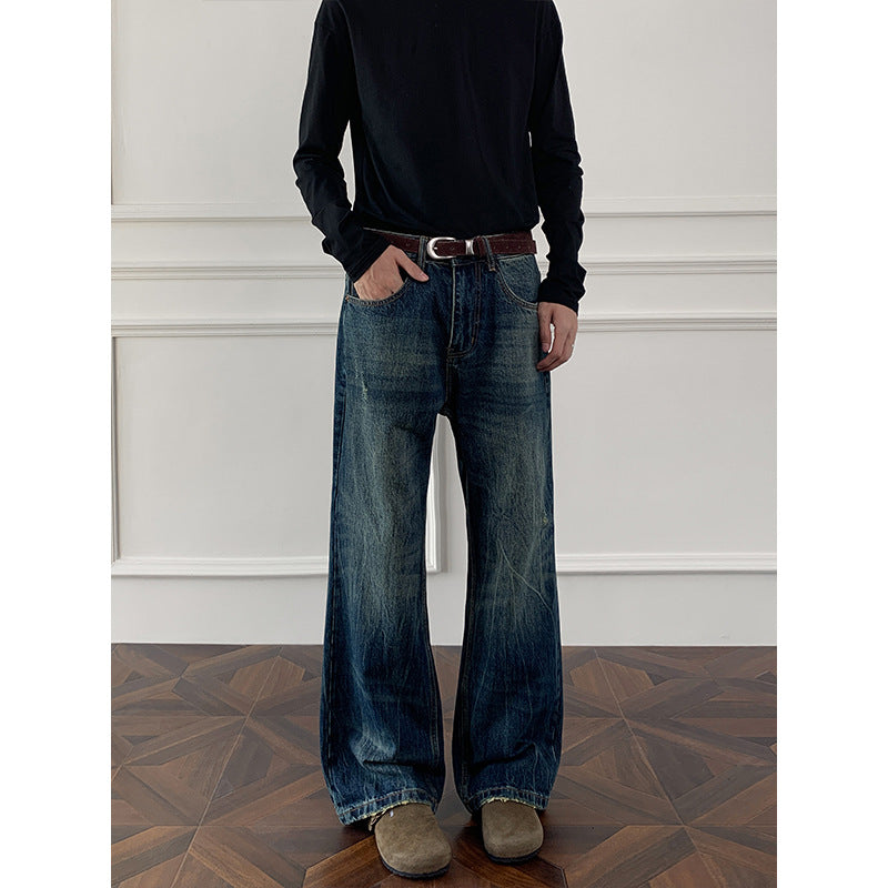 Herren Weite Denim-Jeans Drune