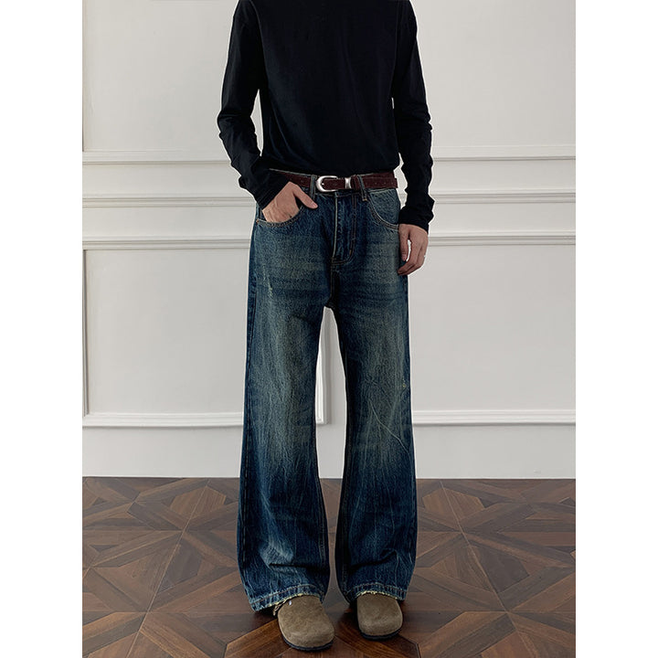 Herren Weite Denim-Jeans Drune