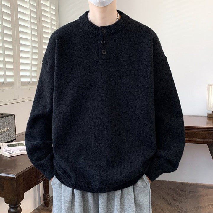 Herren Bequemer Strickpullover mit Knopfleiste Drune 1787799372