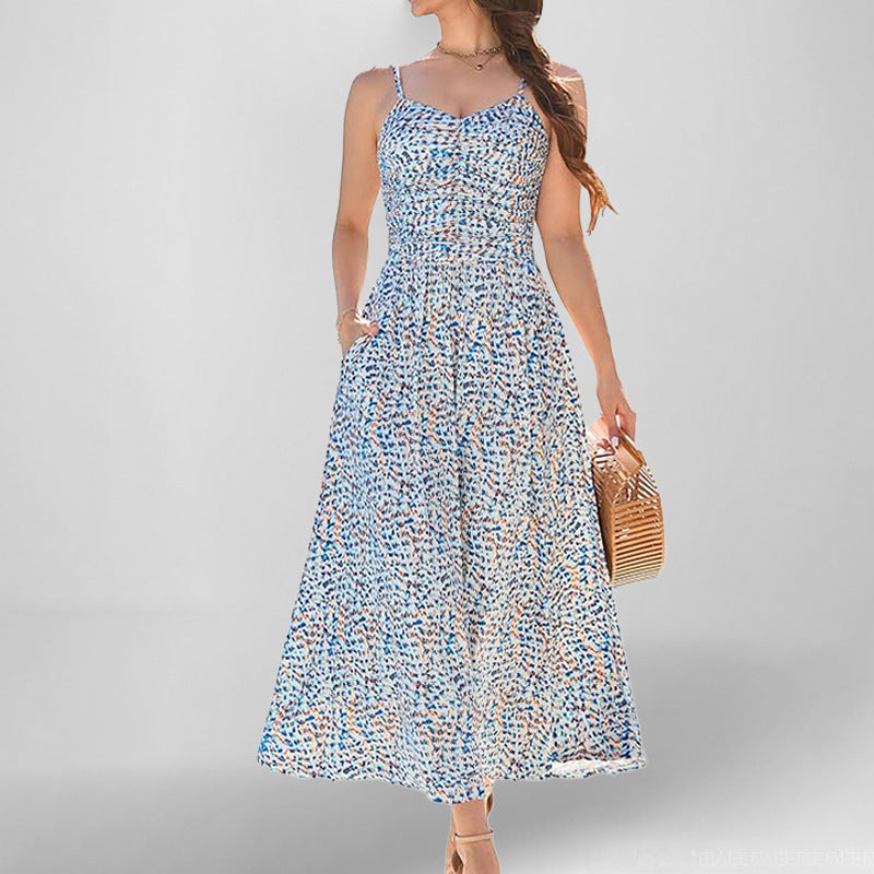 Damen Maxikleid mit schmalen Trägern und praktischen Seitentaschen Drune