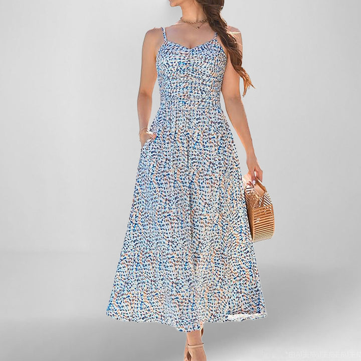 Damen Maxikleid mit schmalen Trägern und praktischen Seitentaschen Drune