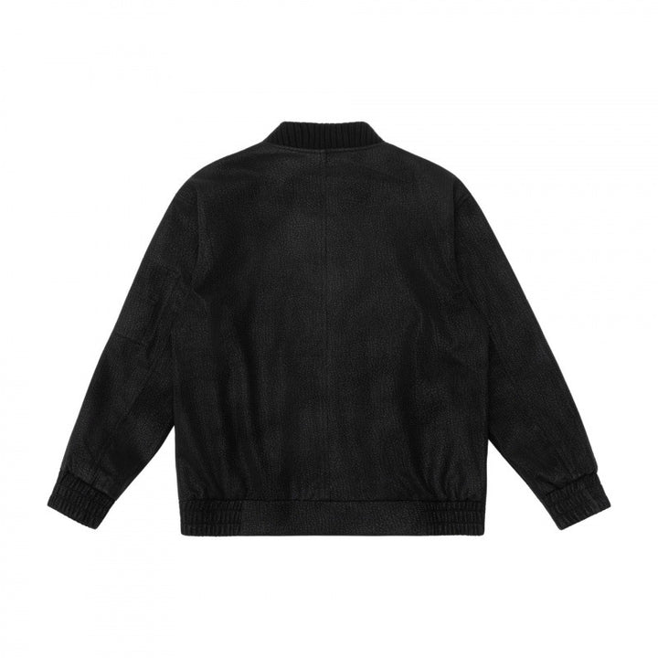 Herren Boxy-Bomberjacke mit strukturiertem Canvas‑Look, geripptem Saum und Ärmeltasche Drune