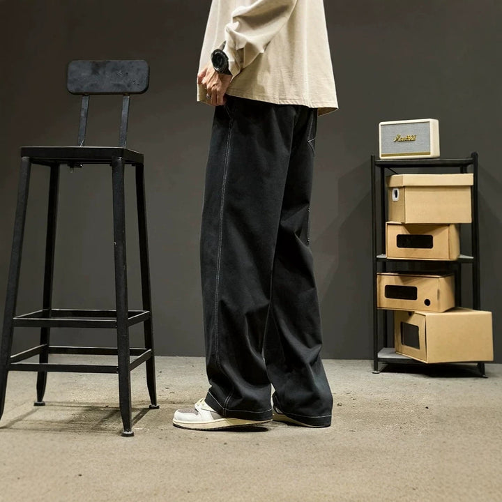 Herren Modische Cargo-Hose mit weiten Beinen Drune