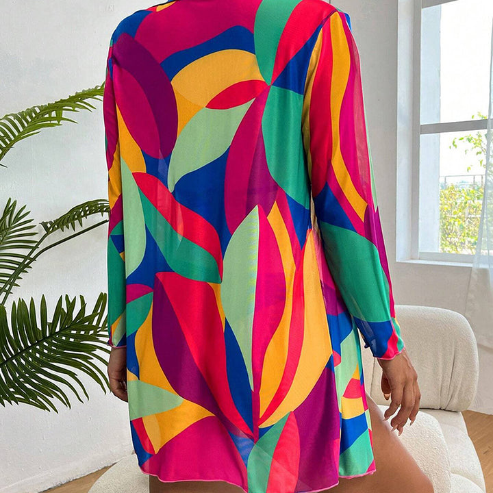 Damen Strandkimono mit buntem Farbverlauf Drune