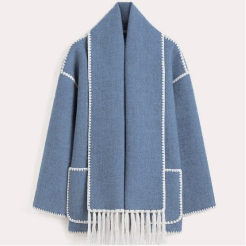 Damen Fransenjacke mit eleganter Saumverzierung Drune