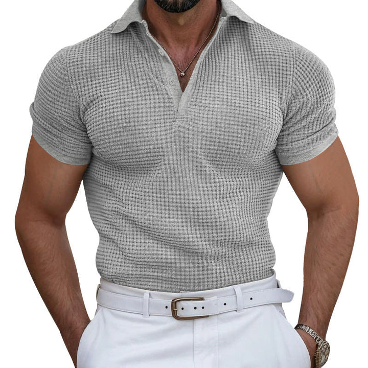 Herren nan strukturiertes Piqué-Poloshirt aus Baumwollmischung mit verstärktem Polokragen Drune