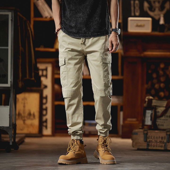 Herren Robuste Ripstop-Cargojogger mit ergonomischen Knieabnähern, Klett‑Klappen und verstellbarem Saum Drune